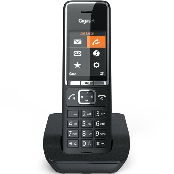 Gigaset Comfort 550 Teléfono Inalámbrico Negro S30852-H3001-D204 Pantalla TFT 2.2" Manos Libres ECO DECT